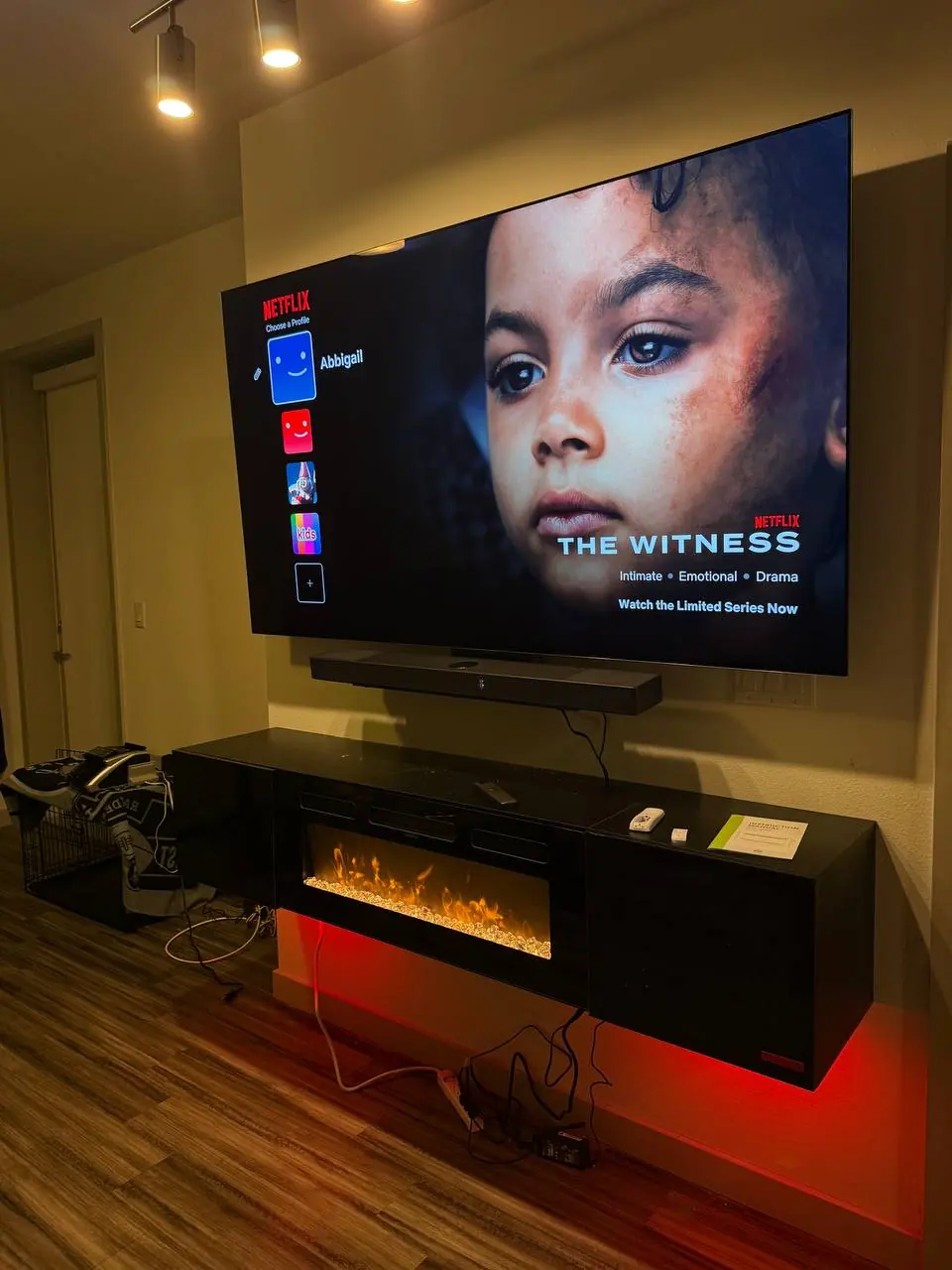 Completed wall-mounted television installation 6