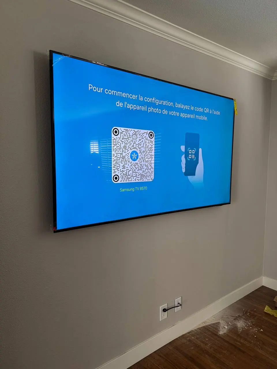 Completed wall-mounted television installation 9